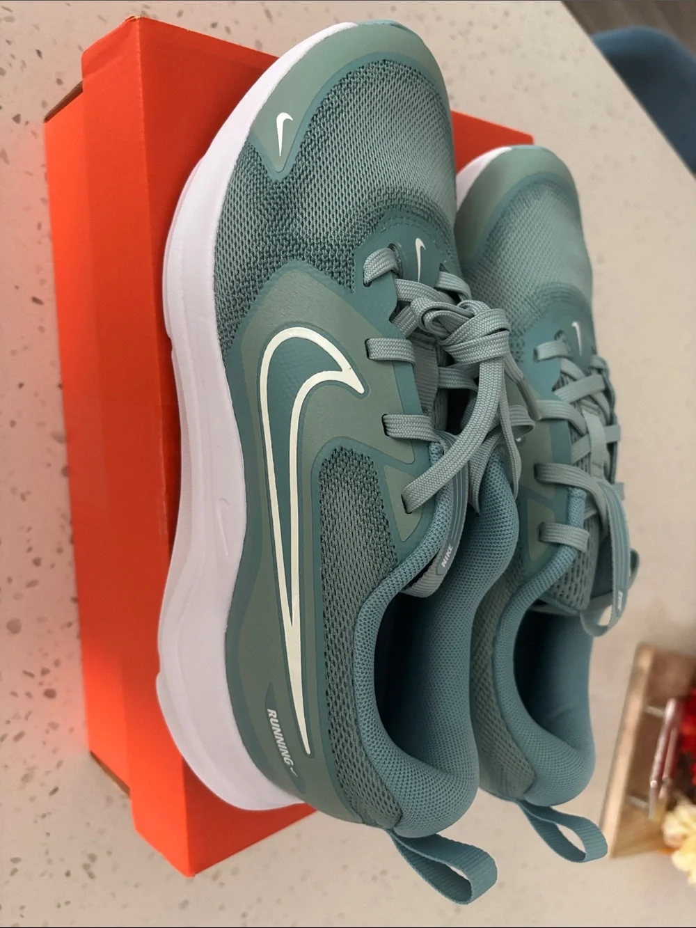 Nike Kids Teal Mesh Sneakers with White Swoosh
